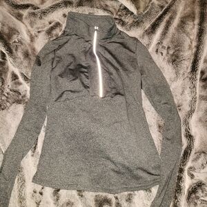 SHEIN Gray Long Sleeve Half-Zip Athletic Tee